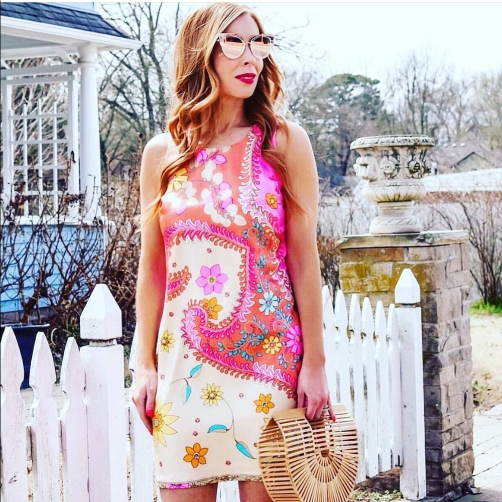 JB by Julie Brown paisley print shift dress Sz 8